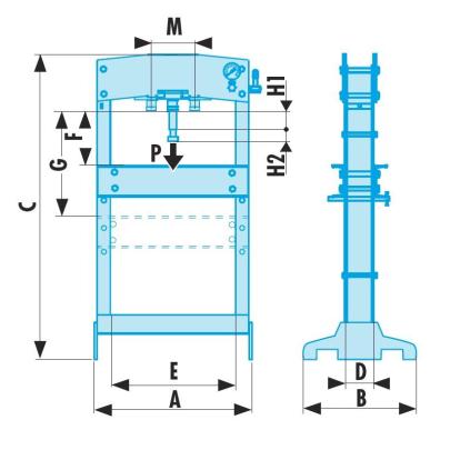 W.430 - ręczna prasa hydrauliczna 30 t