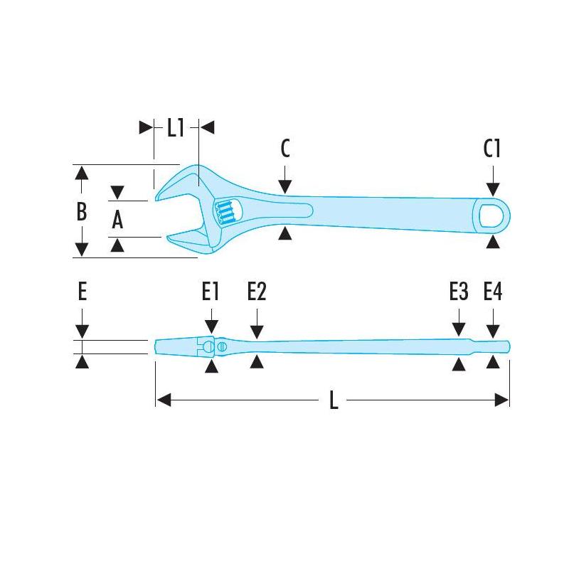 101.15G - Adjustable wrench, 50 mm
