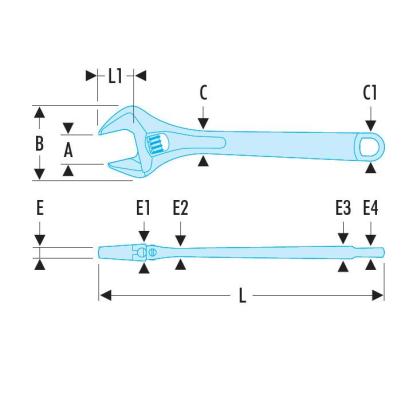 101.10 - Klucz z szybką regulacją, rękojeść metalowa, 38 mm