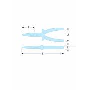 185.20AVSE - szczypce do chwytania z końcówkami półokrągłymi długie, szczęki proste