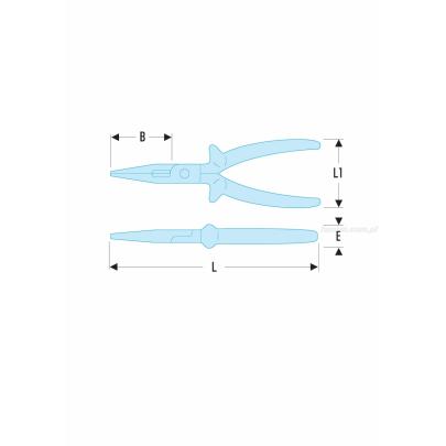 185.20AVSE - szczypce do chwytania z końcówkami półokrągłymi długie, szczęki proste