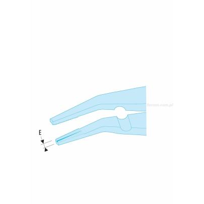 195.20AVSE - szczypce do chwytania z końcówkami półokrągłymi długie, szczęki zagięte