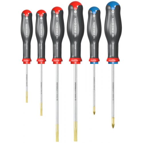 ATD.J6 - Set of Protwist® screwdrivers for slotted head screws, Pozidriv®, 3.5 - 6.5 mm i PZ1 - PZ2