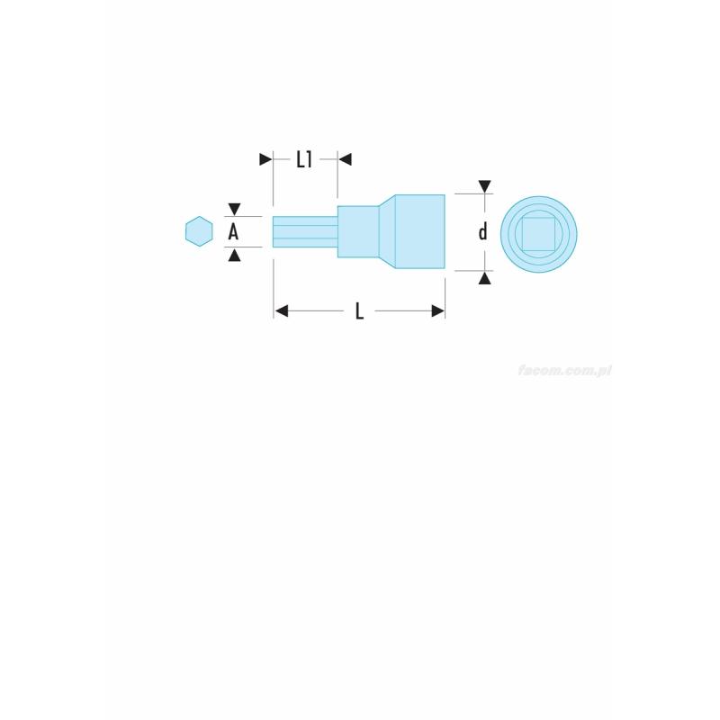 RT.4AVSE - nasadka 1/4" 6-kątna trzpieniowa, 4 mm