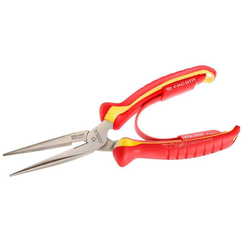 185A.20VE - 1000V VDE STRAIGHT NOSE PLIERS 200MM