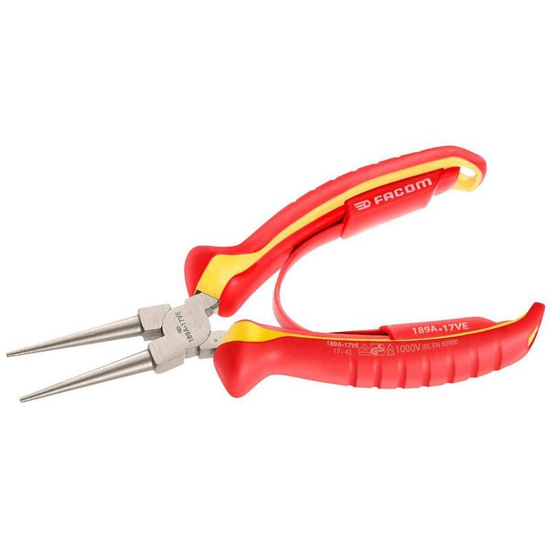 189A.17VE - 1000V VDE ROUND NOSE PLIERS 170MM