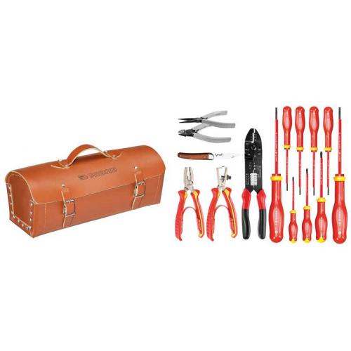 2180.SE - ELECTRICIANS TOOLS IN LEATHER BAG