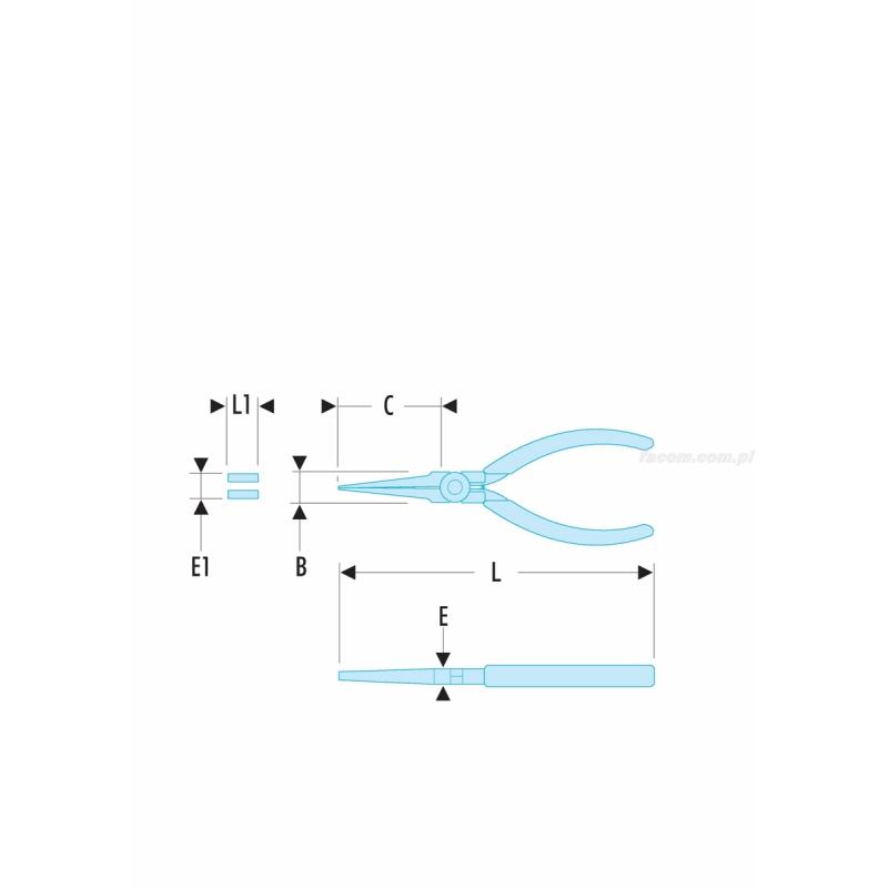 401.MT - szczypce do chwytania Micro-Tech® płaskie, szczęki ekstra długie
