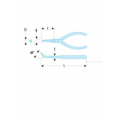 423.MT - szczypce do chwytania Micro-Tech®, szczęki półokrągłe sztywne zagięte pod kątem 60°