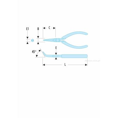 433.LMT - szczypce do chwytania Micro-Tech®, szczęki półokrągłe wysmukłe zagięte pod kątem 45°