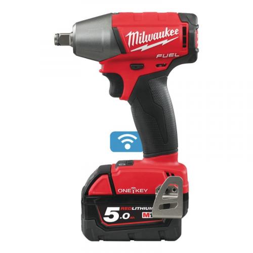 M18 ONEIWF12-502X - 1/2" Impact wrench, 300 Nm, 18 V, 5.0 Ah, ONE-KEY™, in case, with 2 batteries and charger, 4933451374