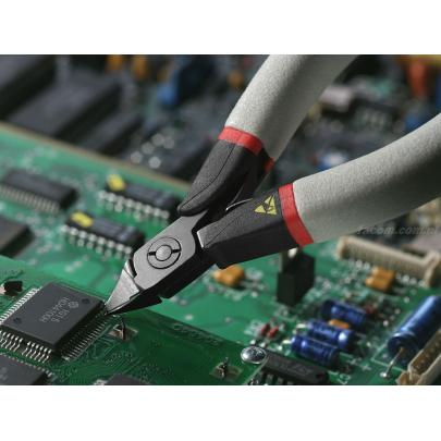 417.SPE - szczypce tnące boczne ESD do elementów DIP-CMS, cięcie płaskie, Ø CuNi 0,1 – 0,7 mm