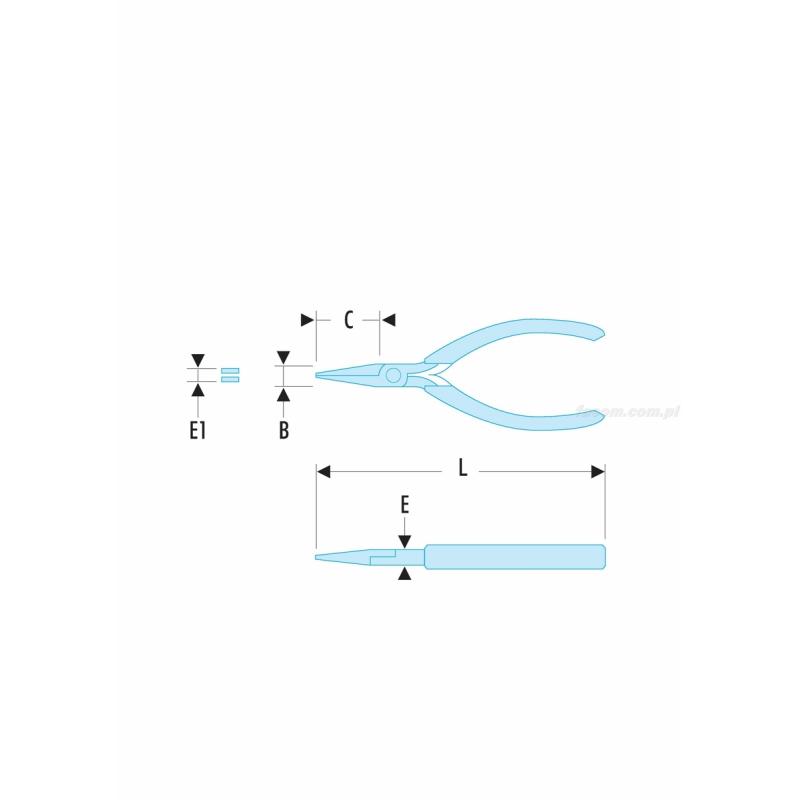 420.E - szczypce do chwytania ESD, szczęki płaskie do gięcia