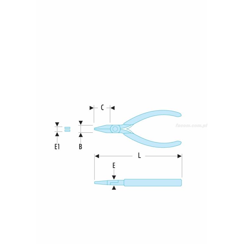 431.E - szczypce do chwytania ESD, szczęki tnące z końcówkami płaskimi krótkimi