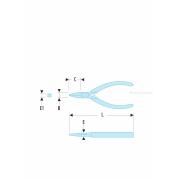 431.E - szczypce do chwytania ESD, szczęki tnące z końcówkami płaskimi krótkimi