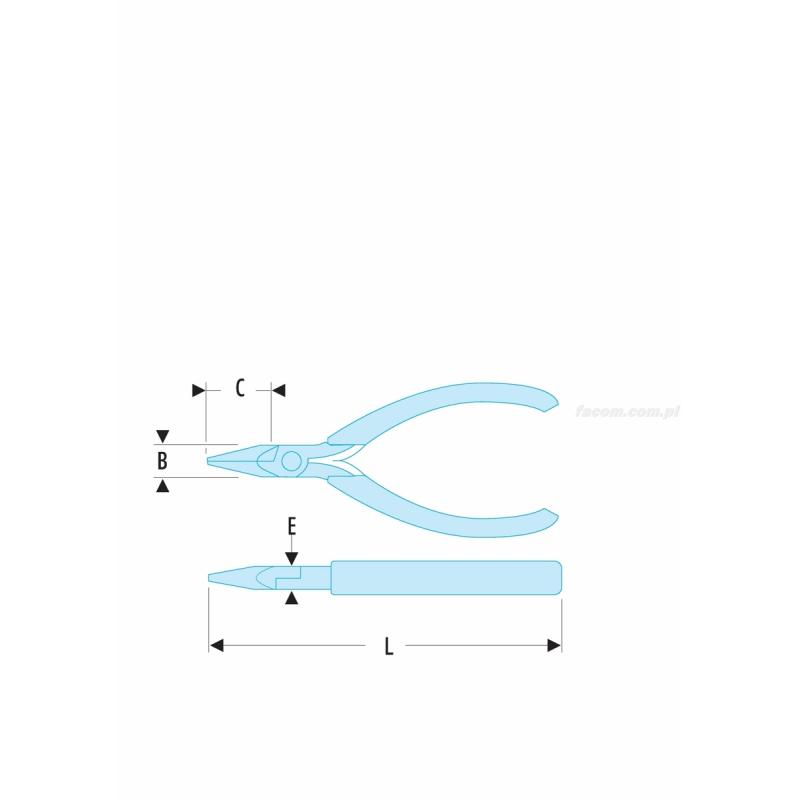 432.E - szczypce do chwytania ESD, szczęki półokrągłe tnące