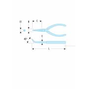 433.LE - szczypce do chwytania ESD, szczęki półokrągłe zagięte
