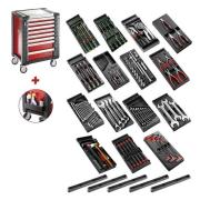 SPOTLIGHT15PKW - wózek warsztatowy z wyposażeniem, 15 modułów, czerwony