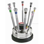 HB.4 - zestaw 9 wkrętaków zegarmistrzowskich do śrub z rowkiem, 0,6 - 3 mm