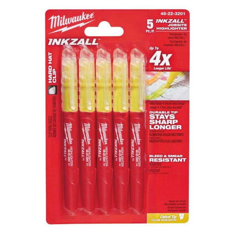 48223201 - INKZALL Highlighters Yellow - 5pc