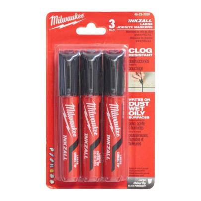 4932471554 - INKZALL Black L Chisel Tip Marker (3PK)