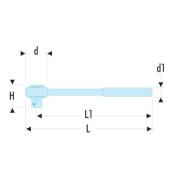 R.PE360 - grzechotka do końcówek 1/4" z rękojeścią obrotową