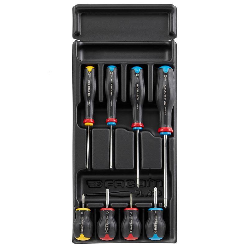 MOD.AT3 - Moduł 8 wkrętaków Protwist® do śrub z rowkiem i śrub krzyżakowych Phillips i Pozidriv, w tym 4 krótkie