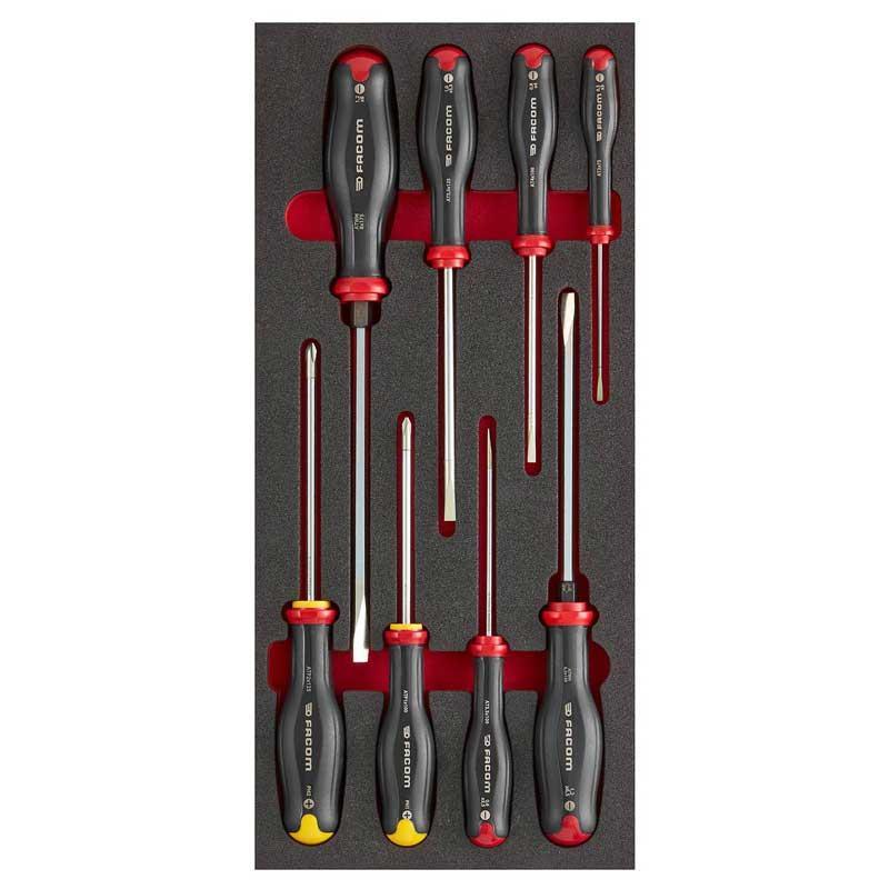 MODM.AT1 - Moduł 8 wkrętaków Protwist® do śrub z rowkiem i śrub Phillips, 3,5 - 8 mm i PH1 - PH2, wkładka piankowa