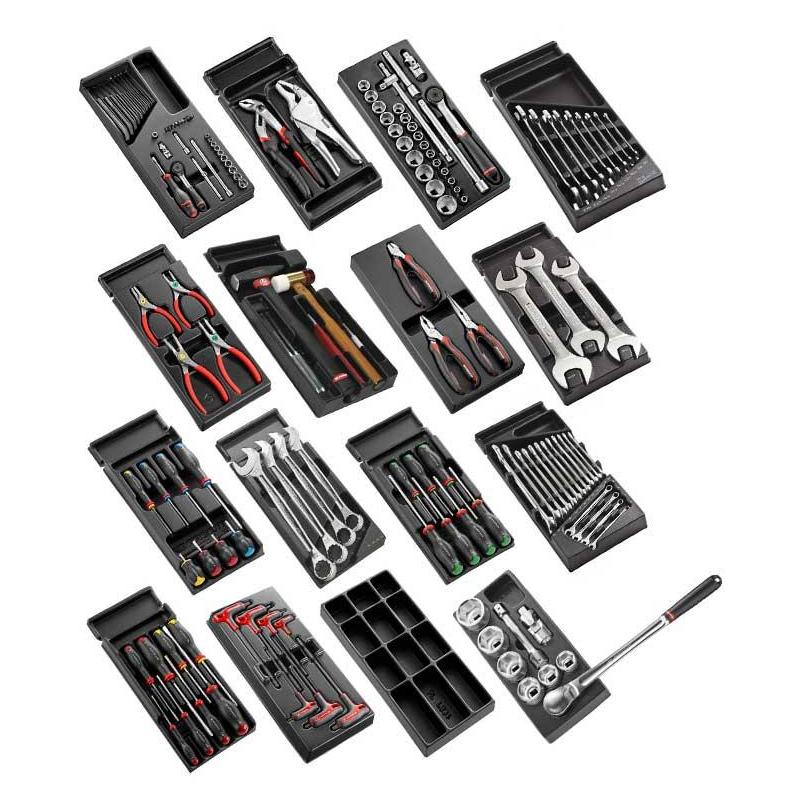 SPOTLIGHT15NKW - Roller cabinet with equipment, 15 modules, red