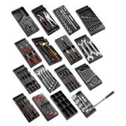 SPOTLIGHT15NKW - Roller cabinet with equipment, 15 modules, red