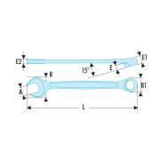 440XL.8 - Long - reach combination wrench, 8 mm