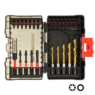 EN.1J24PB - Zestaw wierteł i końcówek do dokręcania 24 elementy