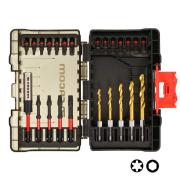 EN.1J24PB - Zestaw wierteł i końcówek do dokręcania 24 elementy