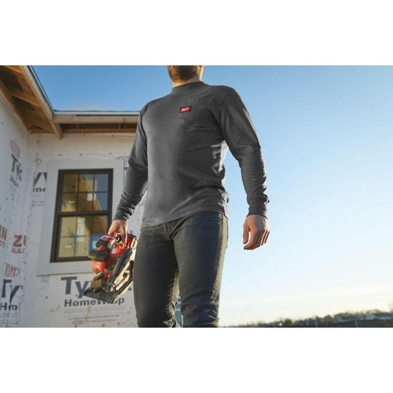 WTLSG-S - Koszulka z długim rękawem szara WORKSKIN™, rozmiar S