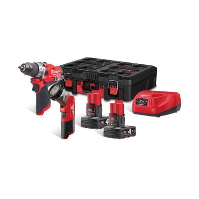 M12 FPP2AW-402P - Zestaw POWERPACK M12™, M12 FPD, M12 TLED, 2 x  4.0 Ah + ładowarka, w skrzyni PACKOUT