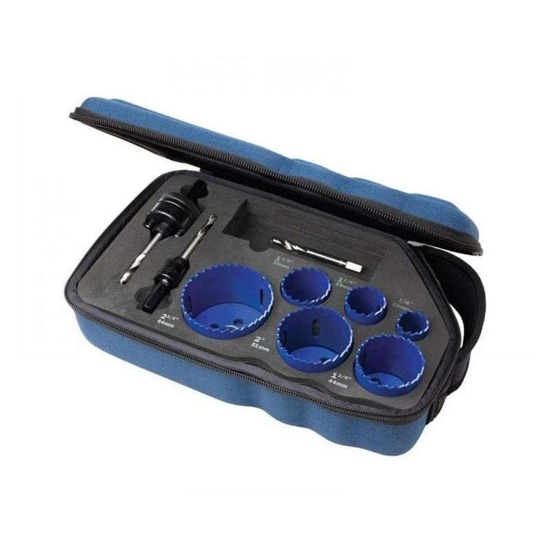 10506440 - Zestaw otwornic i akcesoriów bi metal 9 sztuk, 22 - 65 mm