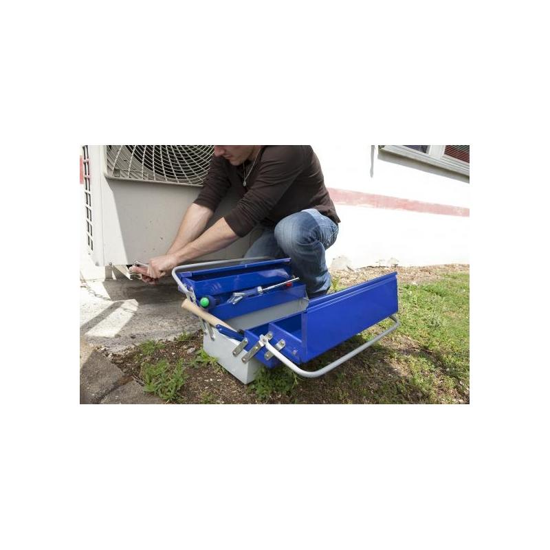 E010201 - Metal toolbox with 5 compartments L.: 53,5 cm