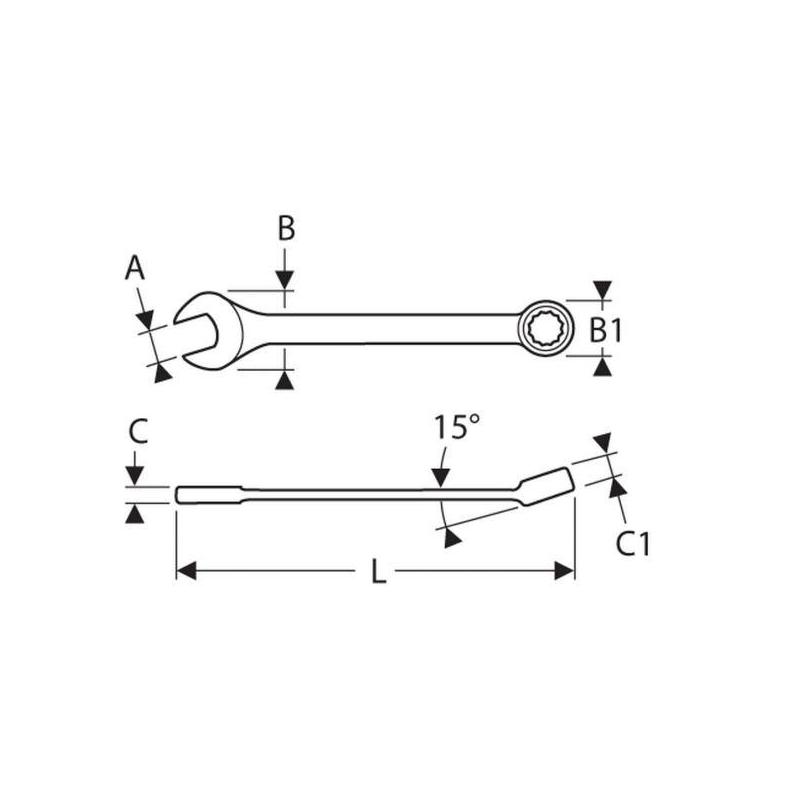 E113208 - Combination wrench, 13 mm