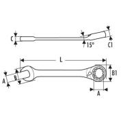 E117373 - Ratchet combination wrench, 27 mm