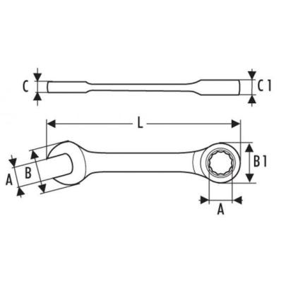 E110914 - Ratchet ring wrench, 10 mm