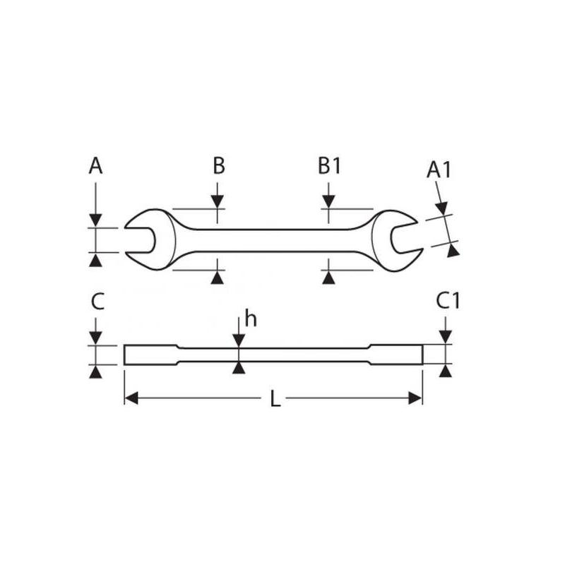 E113257 - Open-end wrench, 20x22 mm