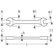 E113279 - Open-end wrench, 22x24 mm