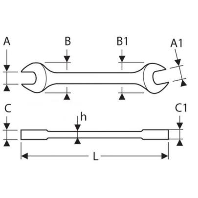 E111202 -  Klucz płaski, 41x46 mm