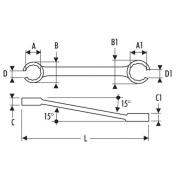 E117392 - 6 x 6 point flare nut wrench, 12x14 mm