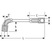 E113459 - Klucz fajkowy przelotowy, 7 mm