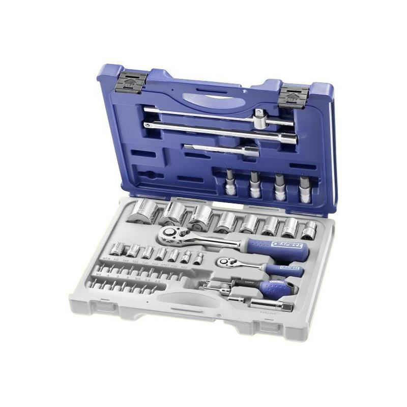 E034855 - Ratchets and accessories set, 1/4" - 1/2"