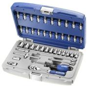 E030702 - 1/4" socket and accessory set,  4- 14 mm, T6-T40