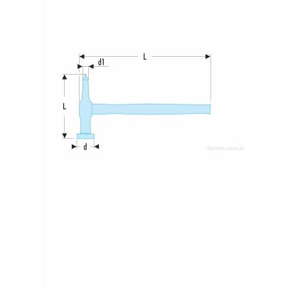 868D.40PLD1 - młotek blacharski z bijakiem okrągłym wypukłym i końcówką prostą