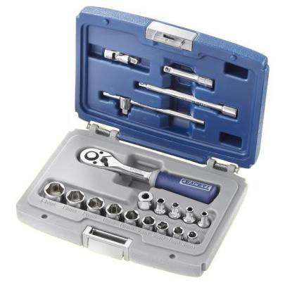 E030700 - 1/4" socket and accessory set, 4 - 14 mm