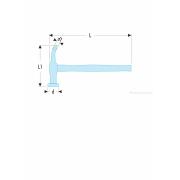 868D.40B0C - młotek blacharski z bijakiem okrągłym wypukłym i końcówką zagiętą